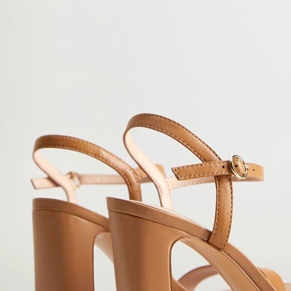 Mango Genuine Leather Sandals Heels - Picture 7 of 16